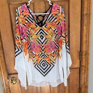 VENUS Multicolor Floral and Geometric Blouse